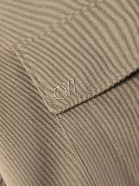 Ow Emb Drill wide-leg cargo trousers